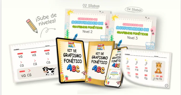 KIT DE ACTIVIDADES DE GRAFISMO FONETICO 👧🏻✏️📚